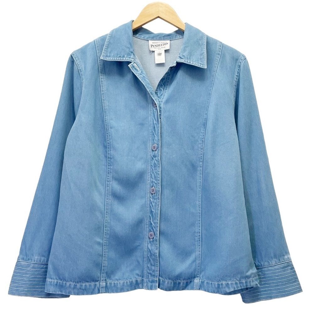 Pendleton Blue Button Down Shirt - image 3